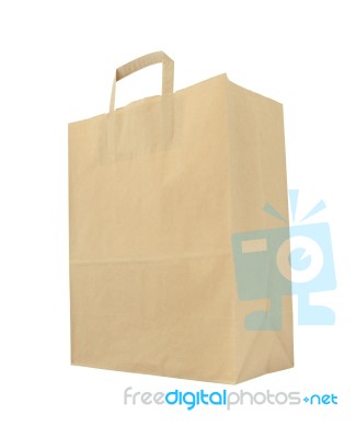 Lower Paper Brown Bag On White Background Stock Photo