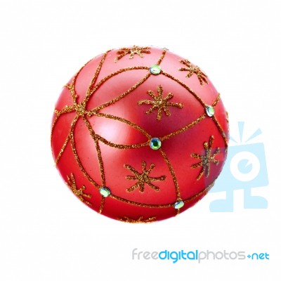 Luxurious Red Christmas Ball Stock Photo