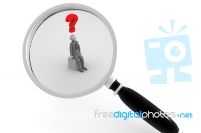 Magnifying Glass Question Mark Red Search Stock Image