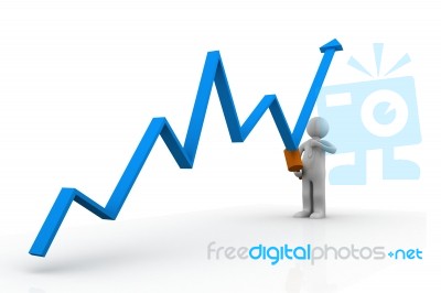 Making Growth On A Graph Stock Image