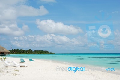 Maldives Beach And Island Stock Photo