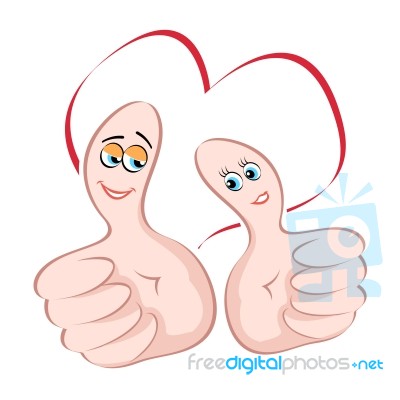 Male And Female Icon On Thumb Stock Image