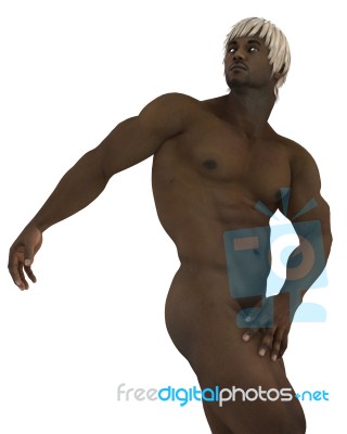 Male model hiding penis Stock Image