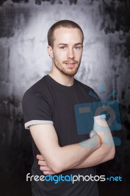 Male with Arms Crossed Stock Photo