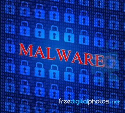 Malware Internet Represents World Wide Web And Www Stock Image