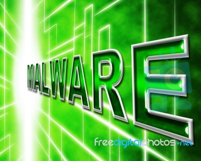 Malware Security Indicates Protected Restricted And Secure Stock Image