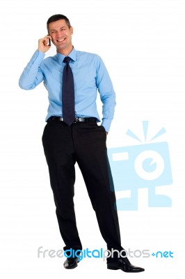 Man Cell Phone Stock Photo
