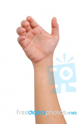 Man Hand To Hold Palm Gadget Stock Photo