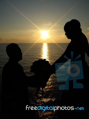 Man Makes Proposal To Girl Stock Photo