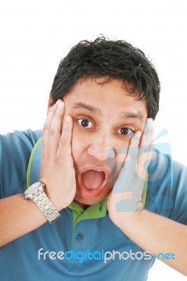 Man Opened Mouth Stock Photo