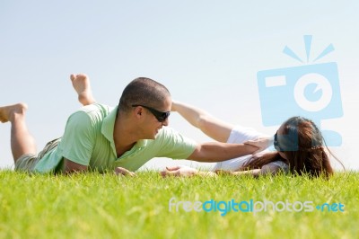 Man Playing With Wife Stock Photo