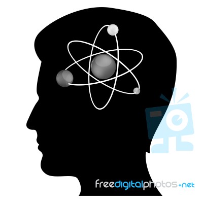 Man S Mind With Atom Stock Image