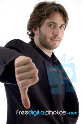 Man Showing Disapproval Sign Stock Photo