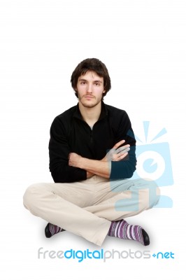 Man Sitting Down Stock Photo