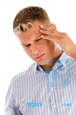 Man Suffering From Headache Stock Photo