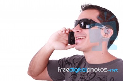 Man Talking On The Phone Stock Photo