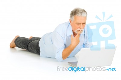 Man With Laptop Stock Photo