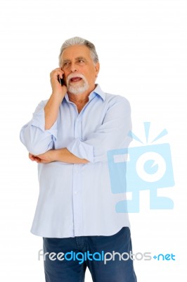 Man With Mobile Stock Photo