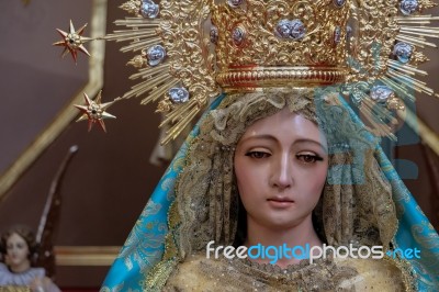 Marbella, Andalucia/spain - July 6 : Statue Of The Madonna In Th… Stock Photo