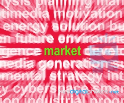 Market Word Shows Advertising And Selling Goods Stock Image
