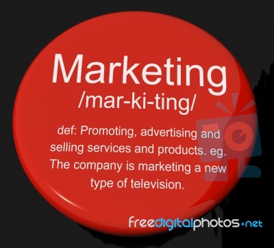 Marketing Definition Button Stock Image