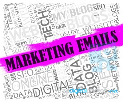 Marketing Emails Means E-commerce Websites And Website Stock Image