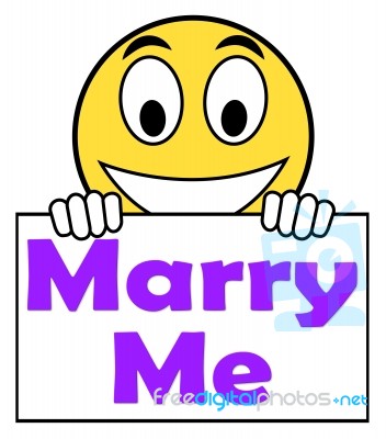 Marry Me On Sign Means Wedding Proposal Stock Image