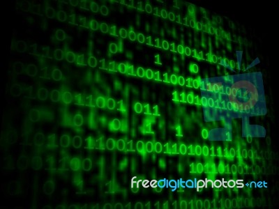 Matrix Code Copyspace Shows Digital Numbers Programming Backgrou… Stock Image