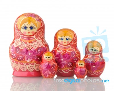 Matryoshka - A Russian Nested Dolls Stock Photo