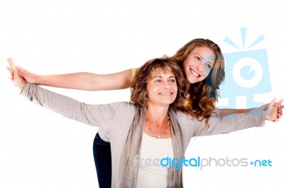 Mature Mum With Daughter Stock Photo