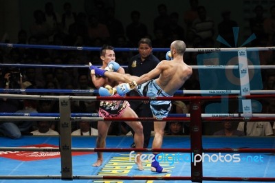 Mauy Thai Or Thai Kick Boxing Stock Photo