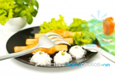 Meal With Fork Stock Photo