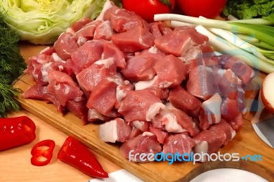 Meat Pieces Stock Photo