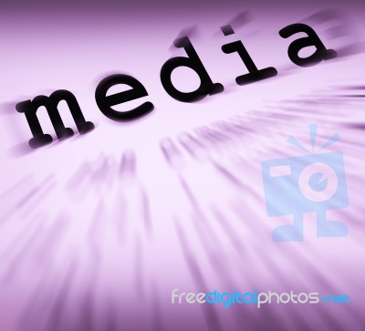 Media Definition Displays Social Media Or Multimedia Stock Image