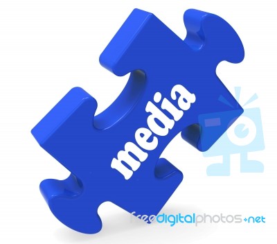 Media Jigsaw Shows News Newspapers Radio Or Tv Stock Image