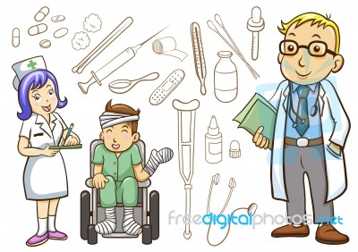 Medical And Hospital Icons Collection Stock Image