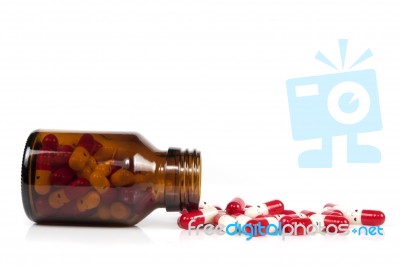 Medicine Spilling Out Stock Photo