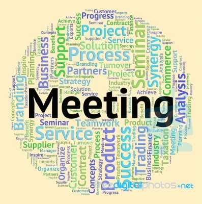 Meeting Word Shows Get Together And Conclave Stock Image
