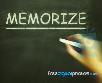 Memorize Chalk Shows Learn Information By Heart Stock Image