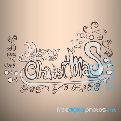 Merry Christmas Doodles Label Stock Image
