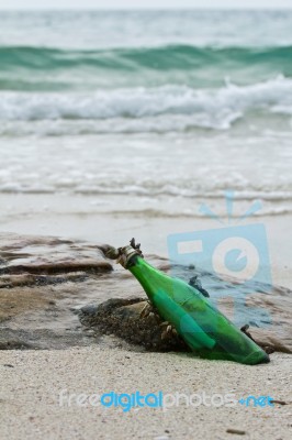 Message In The Bottle Stock Photo