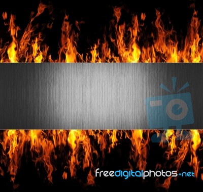 Metal And Fire Flame Background Stock Photo