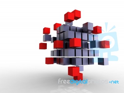 Metallic Cubes Stock Image