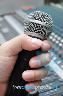Microphone Amplifier For Talks Stock Photo