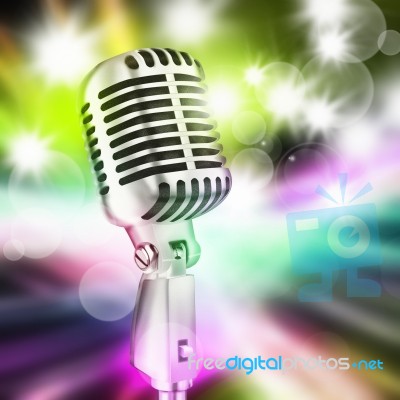 Microphone On Stage Stock Image