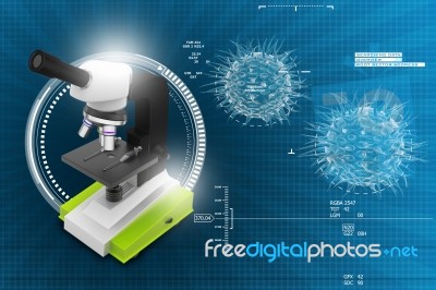 Microscope On Abstract Background Stock Image