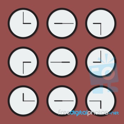 Minimal Clocks Stock Image