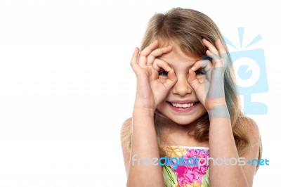 Mischievous Pretty Girl Having Fun Stock Photo