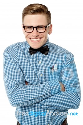 Mischievous Young Man Posing Smartly Stock Photo