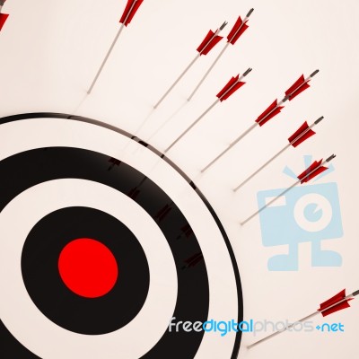 Missed Target Shows Failure Unsuccessful Aim Stock Image